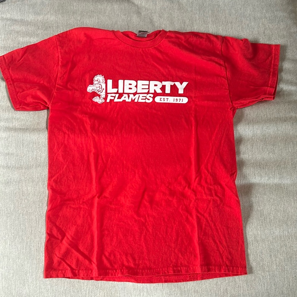 Liberty University Flamed red tshirt